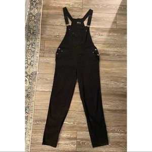 ASOS black denim overalls slim leg size 6
